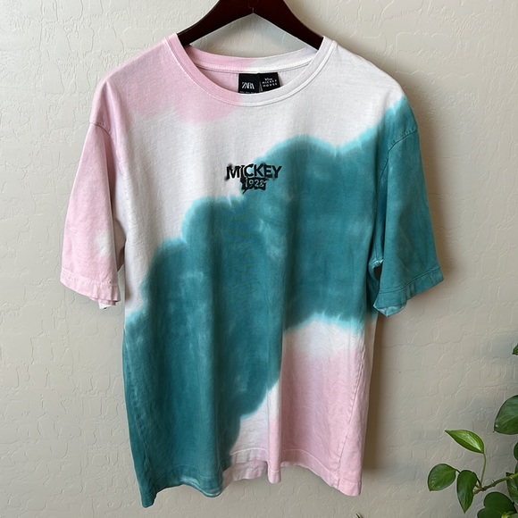 Zara Tops - Zara x Disney graphic tie dye Cotton Tshirt, short sleeves, crew neck, size L